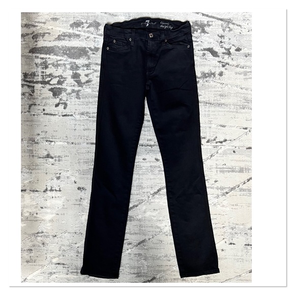 7 FOR ALL MANKIND Black "Kimmy" Straight Leg Jeans - Picture 2 of 12